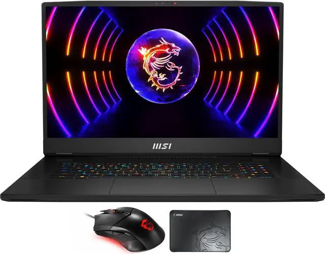 Main image of MSI Titan GT77HX Gaming Laptop (Intel i9-13980HX 24-Core, 17.3" 144Hz 4K Ultra HD (3840x2160), GeForce RTX 4080, 64GB DDR5 3600MHz RAM, 2x1TB PCIe SSD (2TB), Win 10 Pro) with Clutch GM08 , Pad