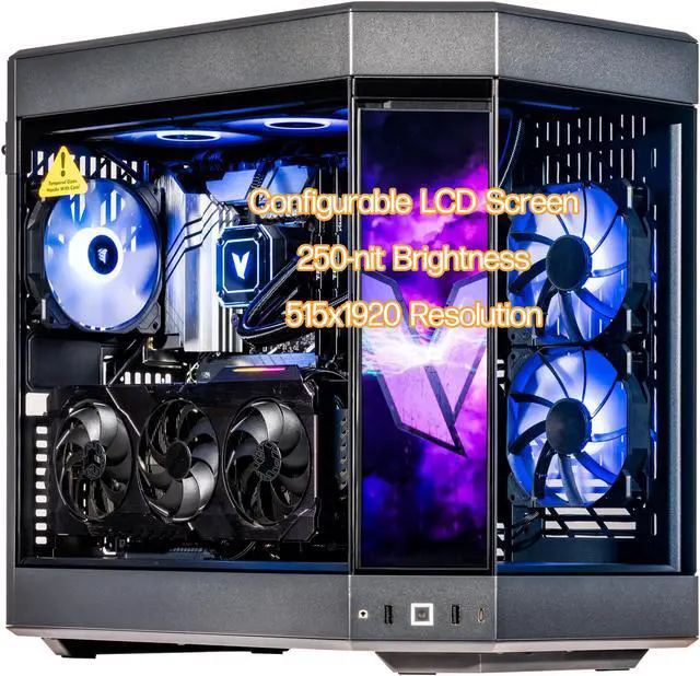Alt view image 3 of 7 - Velztorm LCD Black Praetix Gaming Desktop PC (Intel i9-14900K 2.20GHz, GeForce RTX 4090 24GB, 16GB DDR5, 1TB PCIe SSD, 360mm AIO, 1000W PSU, RGB Fans, WiFi 6E, Win 11 Home) VELZ0092