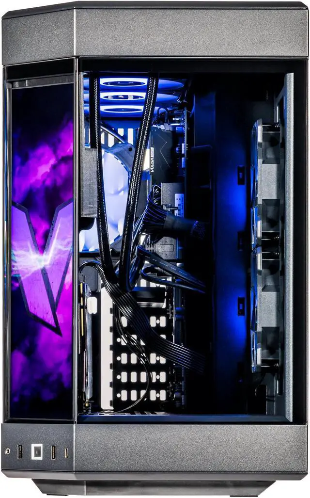 Alt view image 7 of 7 - Velztorm LCD Black Praetix Gaming Desktop PC (Intel i9-14900K 2.20GHz, GeForce RTX 4090 24GB, 16GB DDR5, 1TB PCIe SSD, 360mm AIO, 1000W PSU, RGB Fans, WiFi 6E, Win 11 Home) VELZ0092
