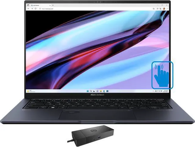 Main image of ASUS Zenbook Pro 14 Home & Entertainment Laptop (Intel i9-13900H 14-Core, 14.0" 120Hz Touch 2.8K (2880x1800), GeForce RTX 4060, 48GB DDR5 4800MHz RAM, Win 11 Home) with WD19S 180W Dock