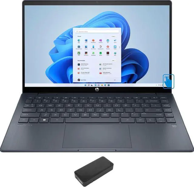 Main image of HP Pavilion 14-ek0013dx Home & Business 2-in-1 Laptop (Intel i3-1215U 6-Core, 14.0" 60Hz Touch Full HD (1920x1080), Intel UHD, 8GB RAM, 256GB SSD, Wifi, USB 3.2, Win 11 Home S-Mode) with DV4K Dock