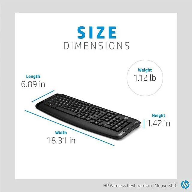 Alt view image 4 of 5 - HP 300 Wireless Keyboard and Mouse 3ML04AA#ABL, 2.4 GHz Wireless Connection, Single USB Nano Receiver, Ultra-Precise Mouse, Ideal for Office Work, Black (2023 Latest Model)