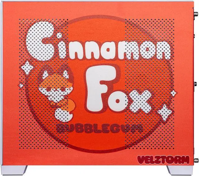 Alt view image 5 of 6 - Velztorm Cinnamon Fox Custom Art Aluminum Tempered Glass O11 Dynamic Mini Red Gaming Computer Case, Supports Mini-ITX, Micro-ATX, and ATX Motherboard Sizes, O11D Mini-S