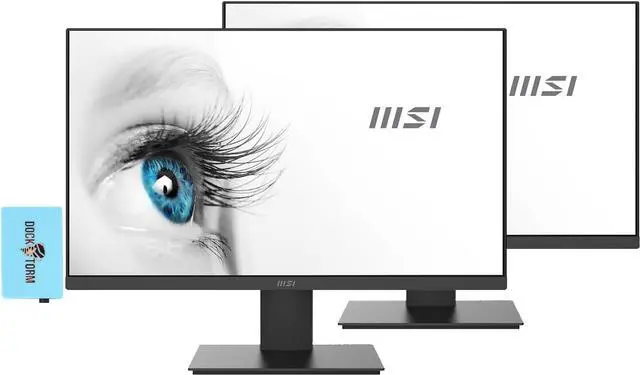 Main image of MSI PRO MP241X Monitor Bundle with Docztorm Dock, 24" FHD VA (1920x1080) 75 Hz Display, 1 HDMI (1.4b), 1 VGA, Anti-Flicker, Anti-Glare, Ideal for Home & Business, Black (2024 Latest Model) (2 Pack)