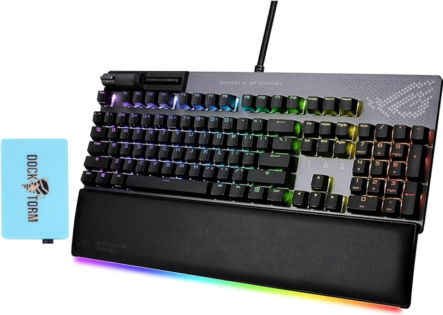 ASUS ROG STRIX FLARE II Animate 100% RGB Gaming Keyboard, ROG NX Blue ...