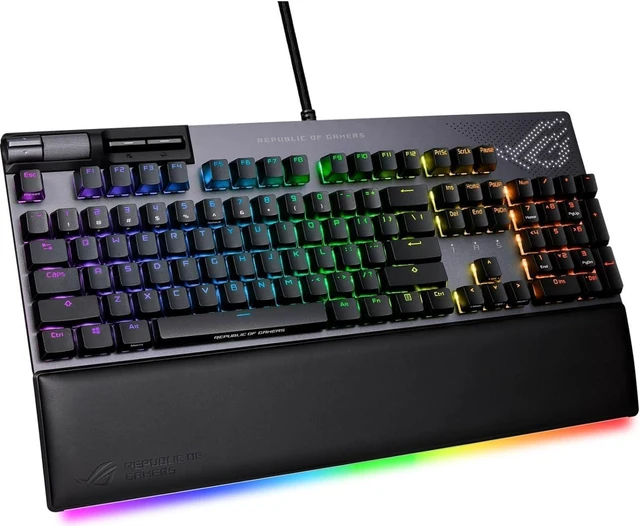 ASUS ROG STRIX FLARE II Animate 100% RGB Gaming Keyboard, ROG NX Blue ...