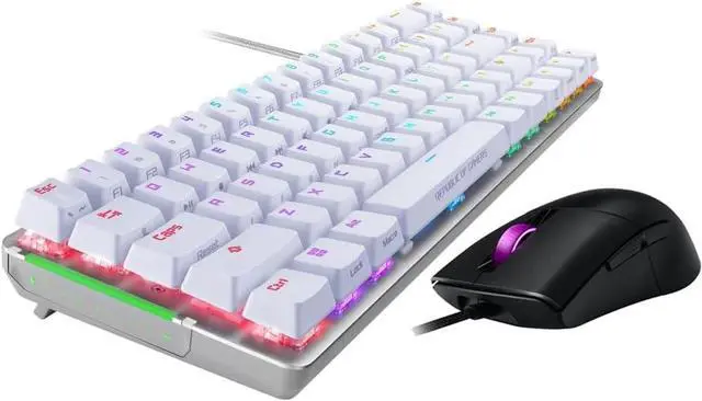 Alt view image 2 of 6 - ASUS ROG Falchion Ace M602 65% Compact Gaming Keyboard -90MP0346-BKUA11, Bundle with P509 ROG Keris Mouse, NXRD Mechanical switches, Per-Key RGB LEDs, Better Typing Experience, White Color