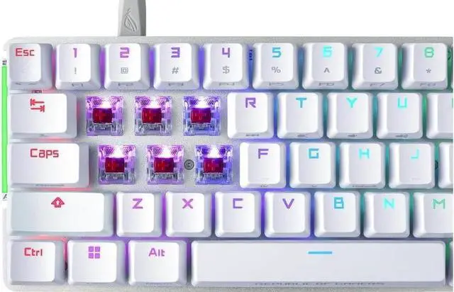 Alt view image 3 of 6 - ASUS ROG Falchion Ace M602 65% Compact Gaming Keyboard -90MP0346-BKUA11, Bundle with P509 ROG Keris Mouse, NXRD Mechanical switches, Per-Key RGB LEDs, Better Typing Experience, White Color