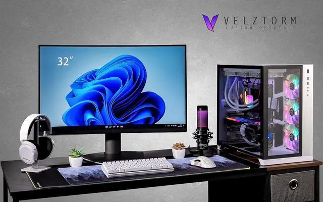 Alt view image 2 of 7 - Velztorm Lux CTO Gaming Desktop PC Liquid-Cooled (AMD Ryzen 9-5950X 16-Core, 16GB DDR4, 1TB PCIe SSD+3TB HDD (3.5), Radeon RX 6900 XT 16GB, AC WiFi, 360mm AIO, RGB Fans, 1000W PSU, Win 10 Pro)