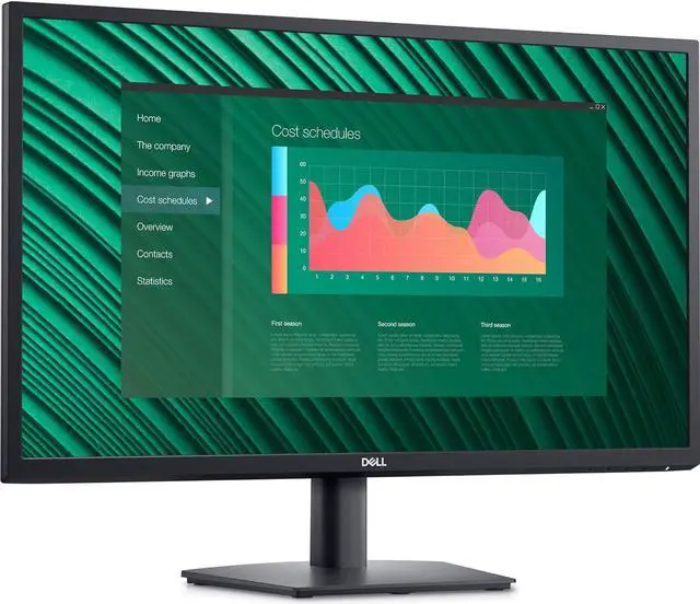 Alt view image 2 of 5 - Dell E2723H VESA Mount (100x100mm) Monitor, 27" FHD VA (1920x1080) 60Hz Display, DisplayPort, VGA, Anti-Glare Display, LED backlight, Ideal for Home & Business, Black (2024 Latest Model)