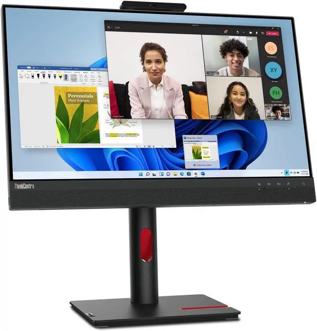 Alt view image 2 of 7 - Lenovo Thinkcentre Tiny-In-One 12NAGAR1US 24 Monitor, 60Hz Refresh Rate, 4 ms response time, Full HD (1920x1080) IPS, Anti-glare Screen, VESA Compatible- Ideal for Home & Business Use