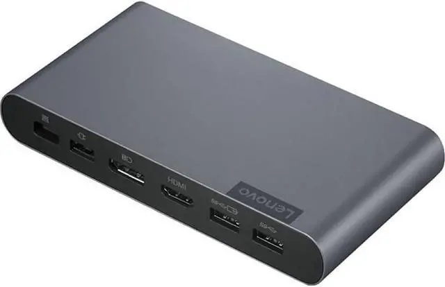 Alt view image 2 of 7 - Lenovo Docking Station USB-C Universal Business Dock Bundle w/Docztorm Dock, Supports External 2 Monitors (1 DP & 1 HDMI), 3 USB-A & 2 USB-C Ports, Windows Compatible, Storm Gray Color