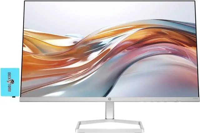 Main image of HP Series 5 524sw Monitor 94C21AA#ABA Bundle with Docztorm Dock, 24" FHD IPS (1920x1080) Display, 1x HDMI, VGA, Flicker-Free, Ideal for Home & Business, White/Silver (2024 Latest Model)