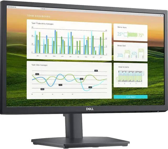 Alt view image 2 of 7 - Dell 22" FHD VA 60Hz Display Monitor with Anti-Glare, VESA Mount (100x100mm), Flicker Free, Stereo Speakers, 1x HDMI, 1x DP, 1x VGA, Ideal for Home & Business, Black (2024 Latest Model) (2 Pack)