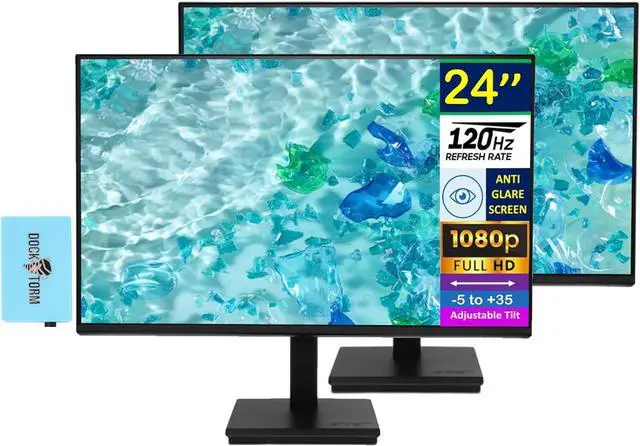 Main image of Acer Vero V247Y G 24" V7 Series FHD Monitor with 4ms Response Time, Anti Glare, VGA, HDMI & Dockztorm USB Port Expander, Black (UM.QV7AA.G02-2025 Latest Model) 2 Pack