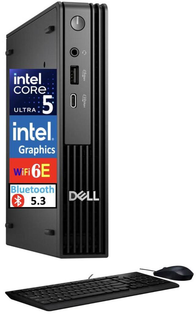 Main image of Dell Pro Micro AI Business Mini Desktop (Intel Ultra 5-235T, Intel Graphics, 16GB DDR5, 256GB SSD, WiFi 6E, Bluetooth 5.3, 90W PSU, RJ-45, 1 Display Port, HDMI, Win 11 Pro)