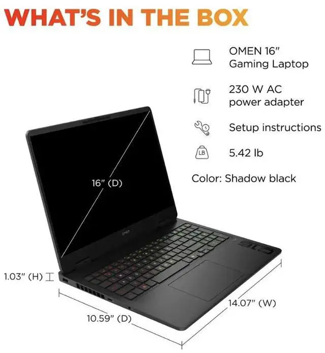 Alt view image 2 of 7 - HP OMEN AI Gaming Laptop 16.0" 144Hz IPS WUXGA Display (AMD Ryzen 9 8940HX, NVIDIA GeForce RTX 5060 8GB, 64GB DDR5, 2TB PCIe SSD, 3-Zone RGB KB, WiFi 6E, Webcam, Bluetooth 5.4, Win 11 Home)