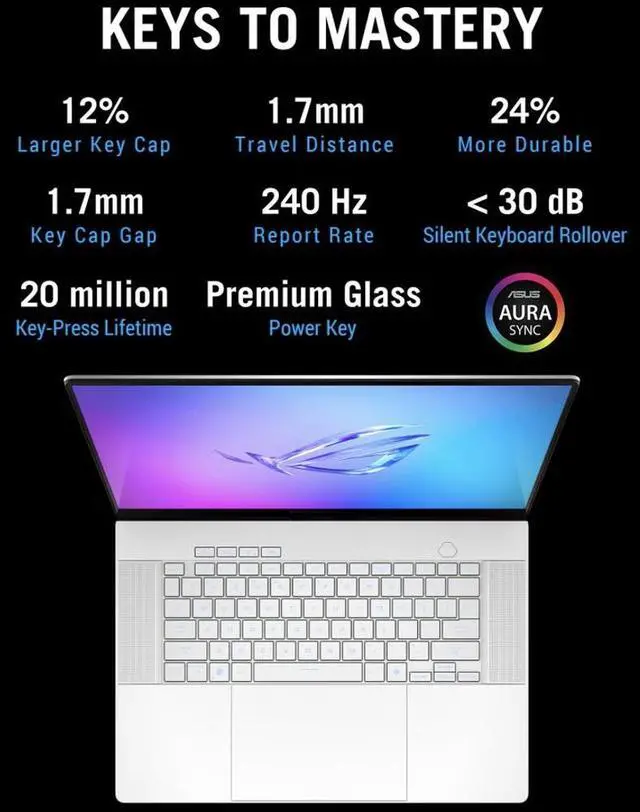 Alt view image 5 of 7 - ASUS ROG Zephyrus G16 Laptop 16.0" 240Hz WQXGA Display (Intel Ultra 9-285H, GeForce RTX 5070 Ti 12GB, 32GB LPDDR5X, 2x4TB SSD R0  (8TB), RGB KB, Thunderbolt 4, WiFi 7, Webcam, Win 11 Pro)