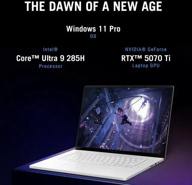 Alt view image 3 of 7 - ASUS ROG Zephyrus G16 Laptop 16.0" 240Hz WQXGA Display (Intel Ultra 9-285H, GeForce RTX 5070 Ti 12GB, 32GB LPDDR5X, 2x4TB SSD R0  (8TB), RGB KB, Thunderbolt 4, WiFi 7, Webcam, Win 11 Pro)