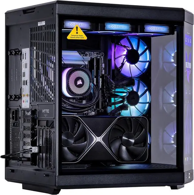 Alt view image 4 of 7 - Velztorm LCD Black Praetix Custom Built Gaming Desktop PC (Intel i9-14900K, GeForce RTX 5070 Ti, 32GB DDR5, 2TB PCIe SSD, RGB Fans, 360mm AIO, 1000W PSU, WiFi 6E, Bluetooth 5.2, RJ-45, Win 11 Pro)