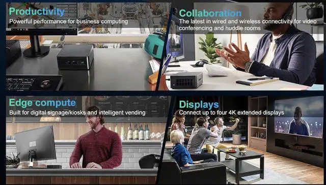 Alt view image 3 of 6 - Intel NUC Business Mini Desktop (Intel i5-1340P, Intel Iris Xe, 32GB DDR4, 256GB PCIe SSD, 2 Thunderbolt 4, WiFi 6E, Bluetooth 5.3, 120W PSU, RJ-45, 2 HDMI, Win 11 Pro)