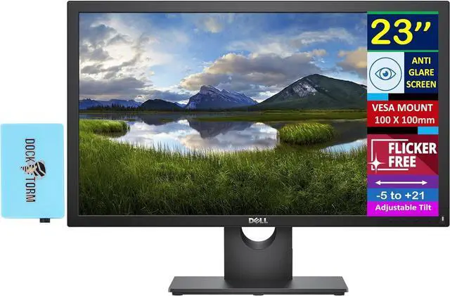 Main image of Dell 23" FHD IPS Monitor with 5ms Response Time, Anti Glare, Flicker Free, VESA Mount (100mm), Displayport, VGA & Dockztorm USB Port Expander, Black Color