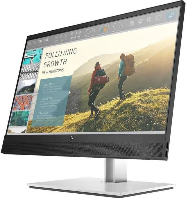 Alt view image 3 of 7 - HP Mini-in-One 24" FHD Monitor with DKZ Hub, Built-in Microphone, Speakers & Webcam, Black/Silver Color only Compatible with EliteDesk 705/800 G5 Mini& ProDesk 400/600 G5 Mini
