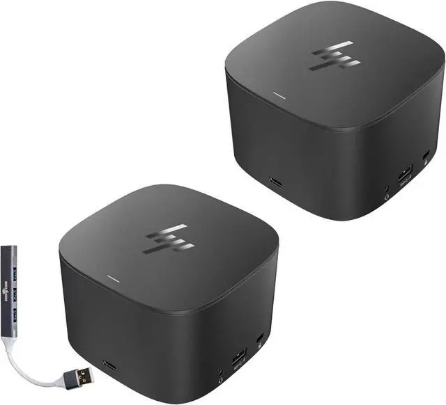 Main image of HP Thunderbolt Dock G2 230W 3VL22AV#ABA Dual 4K Display Support, USB-C/USB-A Ports, DisplayPort, VGA, Ethernet Bundle with Dockztorm Hub, 2 Pack