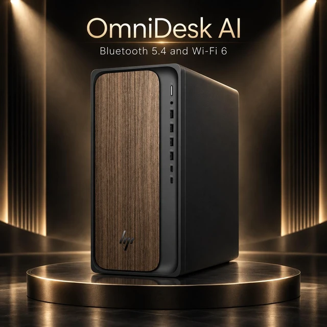 Alt view image 5 of 7 - HP OmniDesk AI HIGH PERFORMANCE Desktop (Intel Ultra 5 225, 64GB DDR5, 512GB PCIe SSD, Intel Graphics, 280W PSU, WiFi 6, Bluetooth 5.4, RJ-45, 1 Display Port, HDMI, Win 11 Pro) w/DKZ USB Port Expander