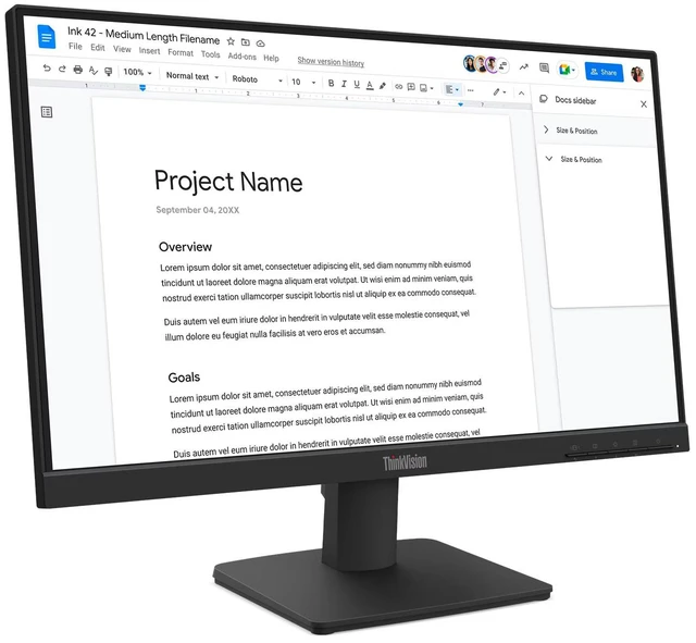 Alt view image 2 of 7 - Lenovo ThinkVision 22" FHD IPS Monitor, 4ms Response Time, Anti-Glare, Flicker-Free, 100Hz Refresh Rate, VESA Mount (100 x 100 mm), VGA, HDMI & Dockztorm USB Port Expander, Black Color 2-Pack