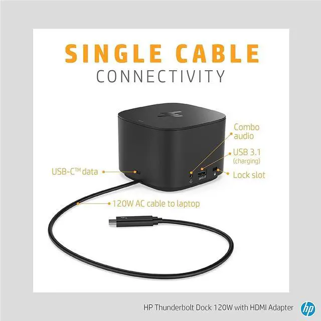 Alt view image 2 of 5 - HP Thunderbolt Dock 120W Port Replicator Bundle With Docztorm Hub (Universal Thunderbolt / USB-C Docking Station, Single Cable for Charging, Networking, Data Transfers to Any Brand Laptop)