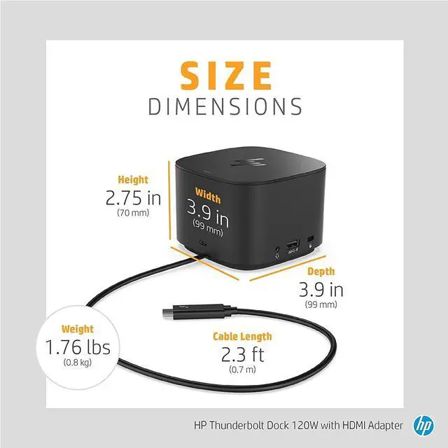 Alt view image 4 of 5 - HP Thunderbolt Dock 120W Port Replicator Bundle With Docztorm Hub (Universal Thunderbolt / USB-C Docking Station, Single Cable for Charging, Networking, Data Transfers to Any Brand Laptop)