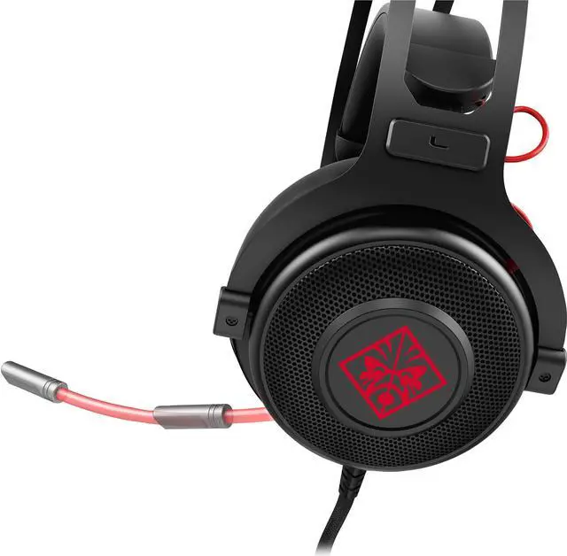 Alt view image 5 of 7 - HP 1KF76AA#ABL OMEN by Wired Gaming Headset 800 (Black/Red)