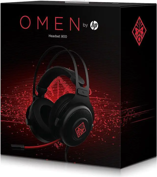 Alt view image 6 of 7 - HP 1KF76AA#ABL OMEN by Wired Gaming Headset 800 (Black/Red)