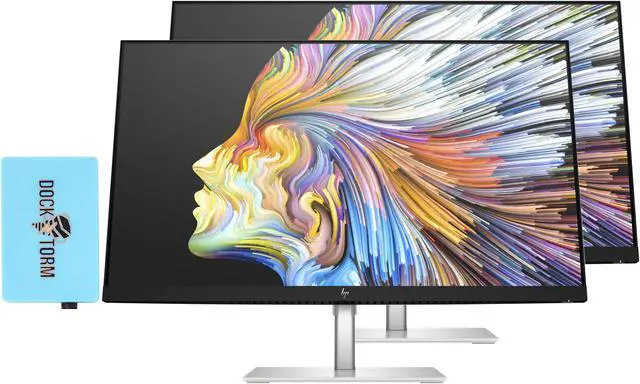 Main image of HP U28 28" 4K HDR FreeSync Monitor 1Z978AA#ABA Bundle With Docztorm Dock, 28" IPS UHD (3840x2160) 60Hz VESA Display, HDMI, DP, Ideal for Content Creators, Black & Silver (2023 Latest Model) (2 Pack)