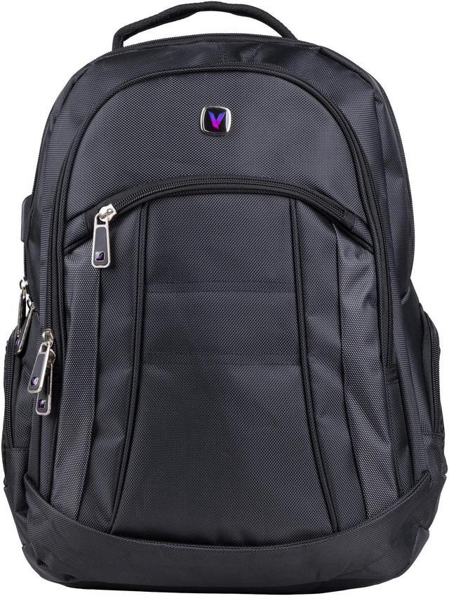 Black backpack with compartments sale