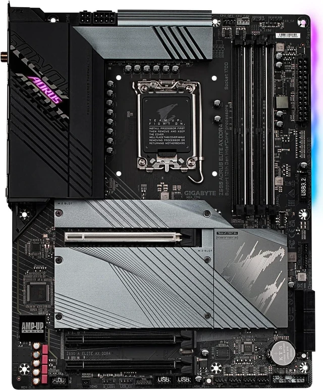 Alt view image 3 of 6 - GIGABYTE Z690 AORUS Elite AX DDR4 LGA 1700 ATX Motherboard, Quad M.2, PCIe 5.0, USB 3.2 Gen2 Type-C, Bundle with Intel Core i9-12900K 12th Gen Alder Lake 16-Core LGA 1700 (Box) Processor.