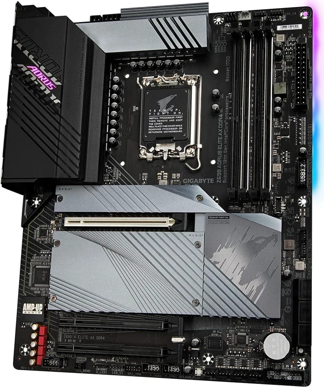 Alt view image 5 of 6 - GIGABYTE Z690 AORUS Elite AX DDR4 LGA 1700 ATX Motherboard, Quad M.2, PCIe 5.0, USB 3.2 Gen2 Type-C, Bundle with Intel Core i9-12900K 12th Gen Alder Lake 16-Core LGA 1700 (Box) Processor.