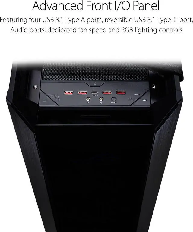 Alt view image 6 of 7 - Asus ROG Strix Helios GX601 RGB Mid-Tower Black Gaming Computer Case, Smoked Tempered Glass, Brushed Aluminum and Steel Construction, and Four Case Fans, 90DC0020-B39000