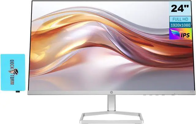 Main image of HP 24" FHD IPS (1920x1080) Monitor Bundle with Docztorm Dock, 100Hz Refresh Rate, 1x HDMI 1.4, 1x VGA, Flicker-free, Ideal for Home & Business, Black/Silver (2024 Latest Model)
