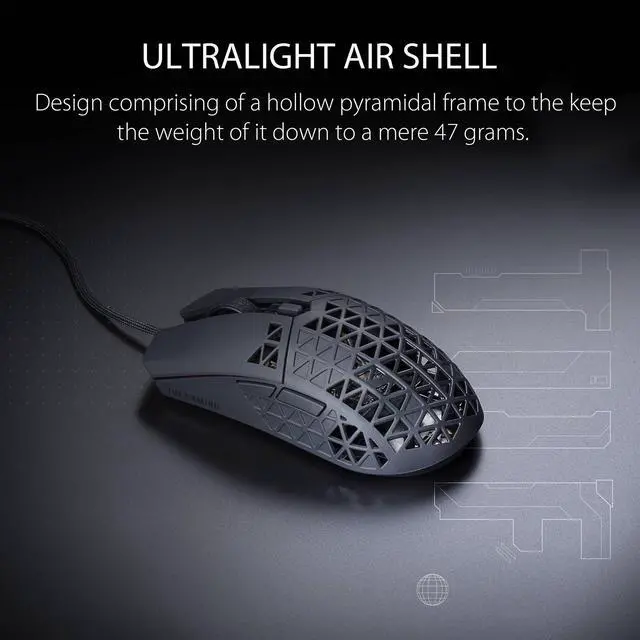 Alt view image 4 of 7 - ASUS TUF M4 Air Wired Gaming Mouse - P307, Durable and Ultralight Air Shell Design, 16,000 dpi Optical Sensor, Six Tactile programmable Buttons, IPX6 Water Resistance, Black Color