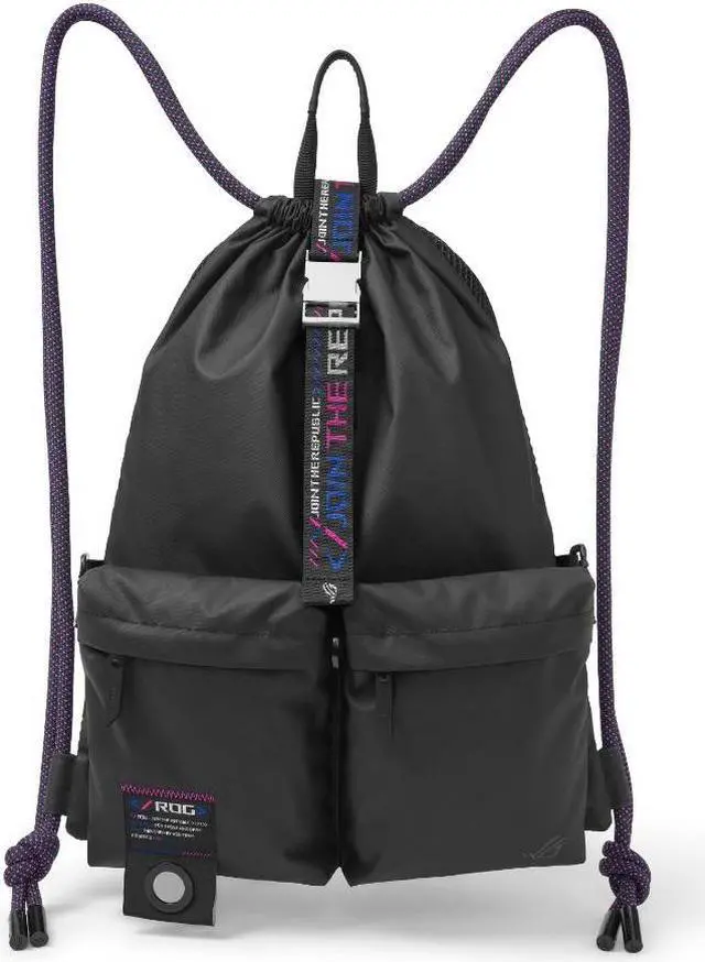 Main image of ASUS ROG Slash BD3700 Multi-use Drawstring Bag with Zinc Alloy Buckle, ROG Slash Pattern Strap, Water-Resistant Inner Zip Pocket, Versatile Carrying Options, Suitable for up to 15.6-inch Laptop
