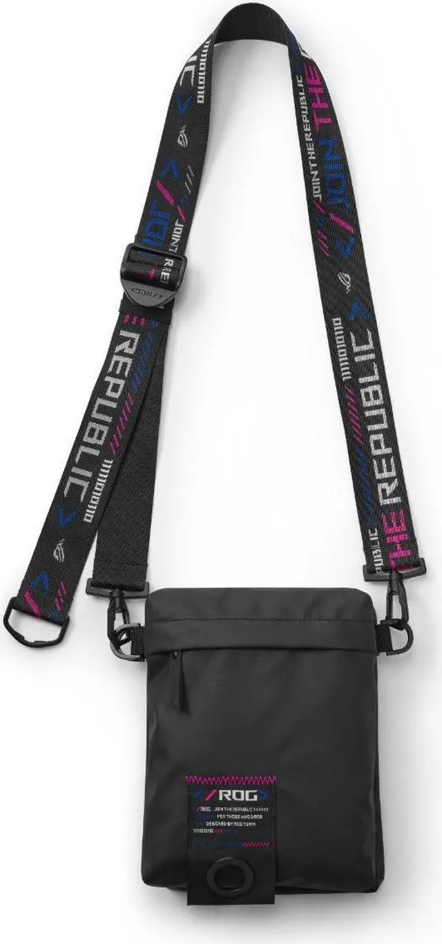 Alt view image 7 of 7 - ASUS ROG Slash BD3700 Multi-use Drawstring Bag with Zinc Alloy Buckle, ROG Slash Pattern Strap, Water-Resistant Inner Zip Pocket, Versatile Carrying Options, Suitable for up to 15.6-inch Laptop