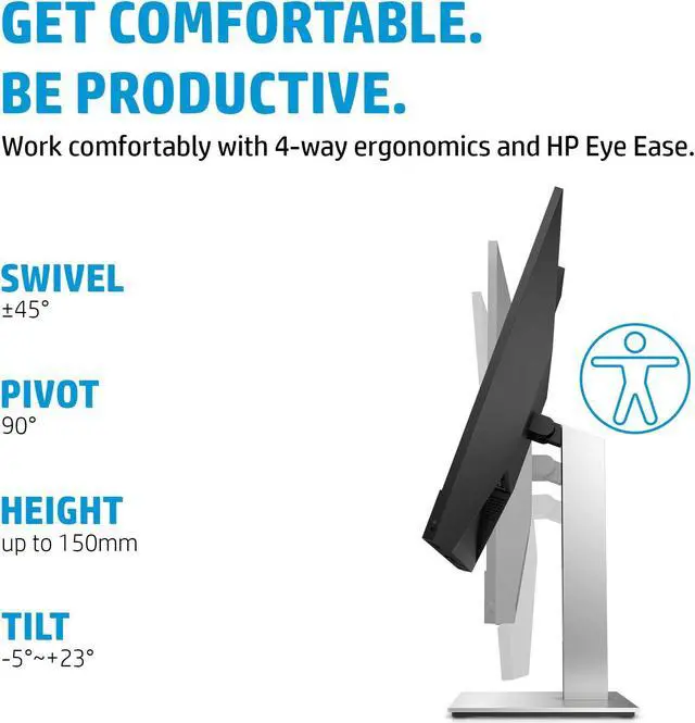 Alt view image 5 of 7 - HP E27m G4 USB-C Conferencing Monitor 40Z29AA#ABA Bundle w/Docztorm Dock, 27" QHD IPS 2K Display, VESA Mount (100mm), 5MP Webcam, Ideal for Home & Business, Black/Silver (2024 Latest Model) (2 Pack)