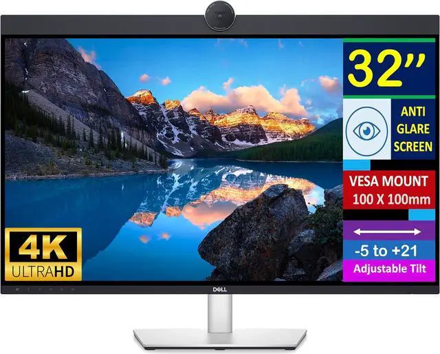 Main image of Dell UltraSharp 32" 4K UHD IPS Video Conferencing Monitor w/5ms Response Time, Built-in Speakers, Anti Glare, VESA Mount (100mm), DisplayPort, HDMI, Black/Silver (U3223QZ - 2025 Latest Model)