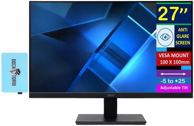 Alt view image 2 of 7 - Acer 27" Vero V7 V277 E FHD IPS AMD FreeSync Monitor with 4ms Response Time, VESA Mount (100mm), VGA & Dockztorm USB Port Expander, Black (UM.HV7AA.E01) & Ergoflexy Single Mount Arm