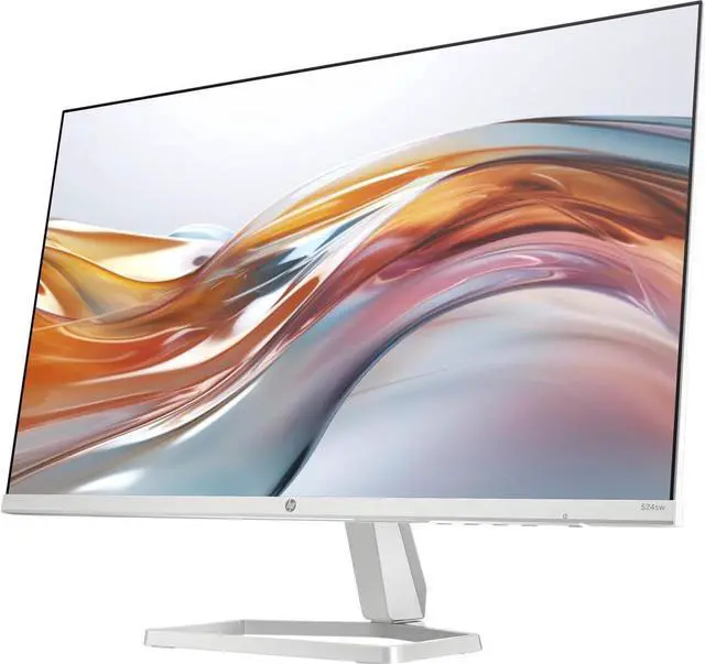 Alt view image 3 of 4 - HP Series 5 524sw Monitor 94C21AA#ABA, 24" FHD IPS (1920x1080) Display, 1x HDMI, VGA, Flicker-Free, Ideal for Home & Business, White/Silver