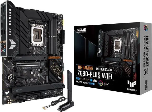 Main image of ASUS TUF Gaming Z690-Plus WiFi LGA 1700(Intel 12th,13th & 14th Gen) ATX gaming motherboard(PCIe 5.0, DDR5,4xM.2/NVMe SSD,14+1 power stages,WiFi 6,front USB 3.2 Gen 2 Type-C®,Thunderbolt 4