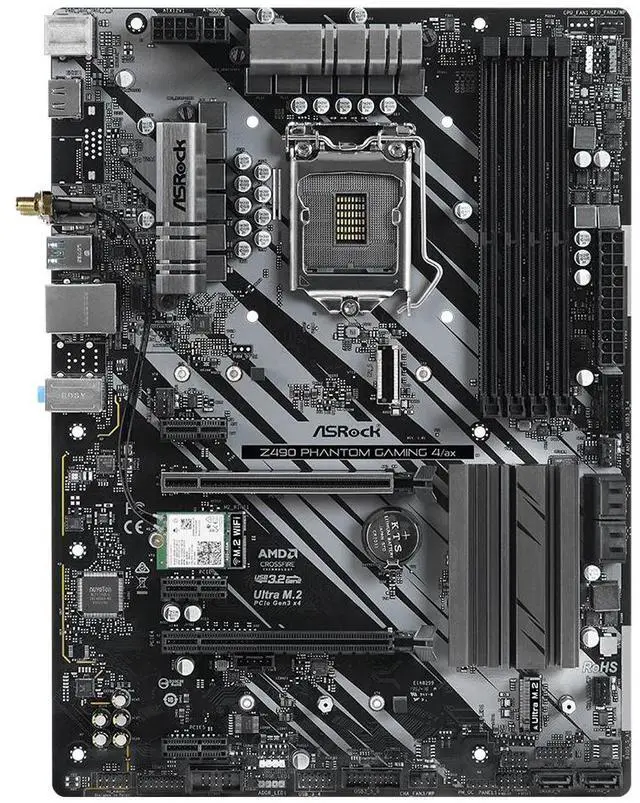 Alt view image 2 of 3 - AsRock Z490 Phantom Gaming 4/ax Intel ATX DDR4-SDRAM Motherboard