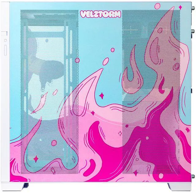 Alt view image 5 of 7 - Velztorm Fierce Tiger Custom Case Art Aluminum Tempered Glass O11 Dynamic EVO Mid-Tower Gaming Computer Case, Supports ATX, Micro-ATX, Mini-ITX & E-ATX Motherboard Sizes, O11DEW White